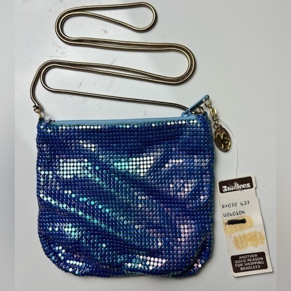 Victoria Place vintage blue mesh sequin purse